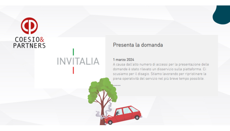INVITALIA – Crash dalla piattaforma, impossibile inviare le pratiche (di nuovo)