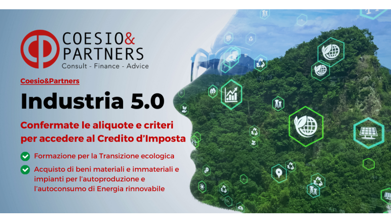 Industria 5.0 – Aliquote novità e specifiche tecniche, a breve l’invio delle istanze